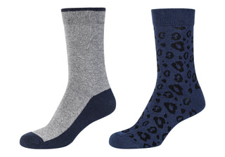 Women ca-soft organic leopard Socks 2p