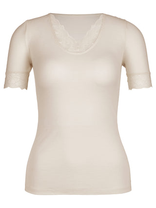 DAMEN Top kurzarm, charm cream