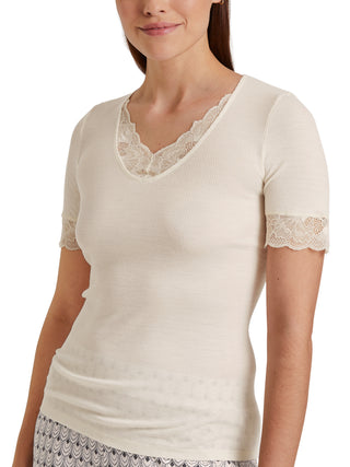 DAMEN Top kurzarm, charm cream