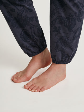 DAMEN Pyjama mit Bündchen, dark lapis blue