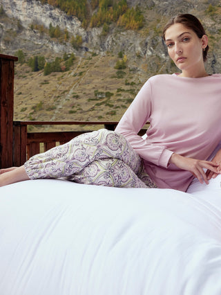 DAMEN Pyjama mit Bündchen, fragrant lilac