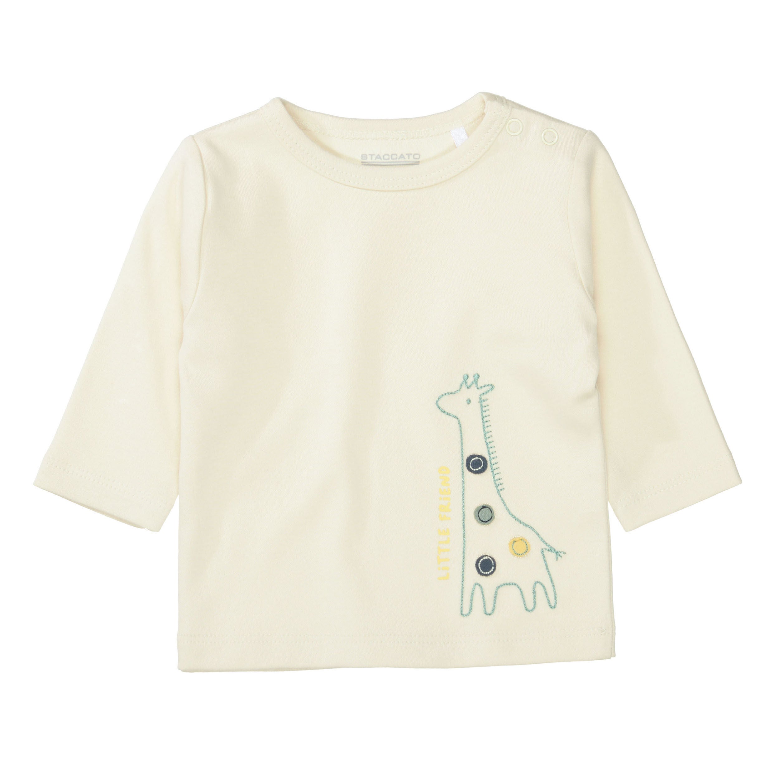 ORGANIC COTTON Giraffen-Stickerei Linde Langarmshirt der I.G. von – mit