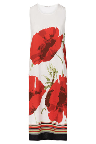 Nd, sleeveless, round neck, Placed Flowers