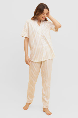 Py, 1/2 sleeve, pants 1/1, round ne, Stripe