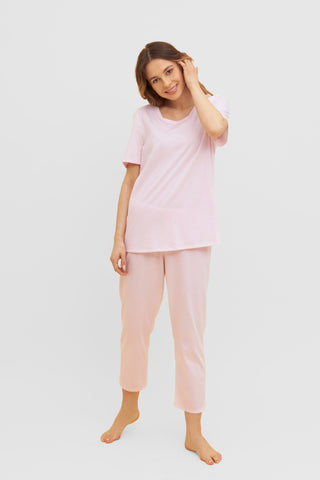 Py, 1/2 sleeve, pants 7/8, angular, Rosewater